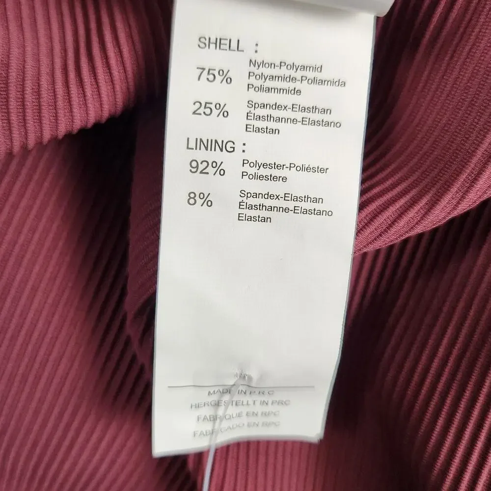 🌼NWT Cupshe Swimsuit Large One Piece Removable Cups Adj Straps Ribbed Burgandy - Picture 12 of 16